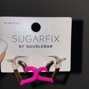 Gold & Pink Heart Earrings BRAND NEW NEVER WORN